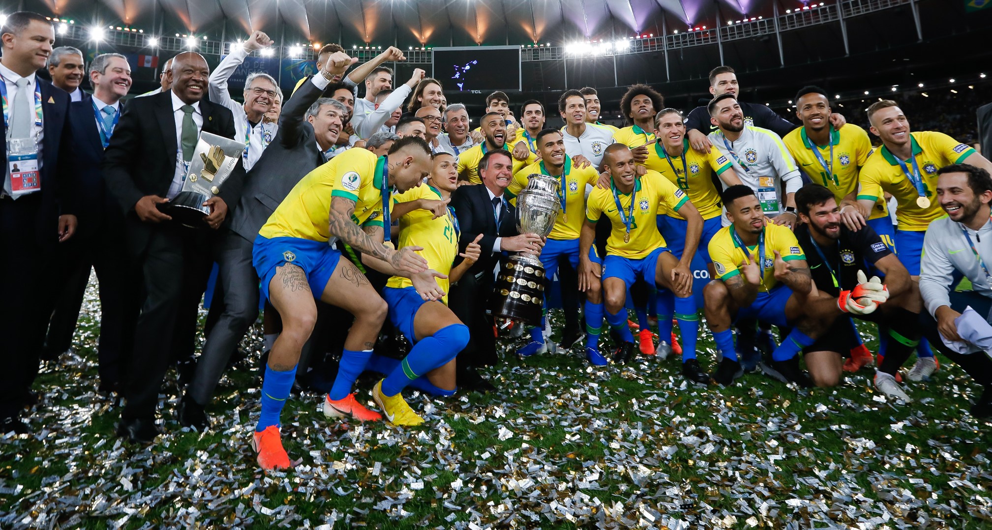 L'équipe du Brésil, vainqueur de la Copa América 2019